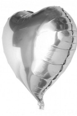 Kalp Balon Folyo Gümüş 60 cm 24 inç
