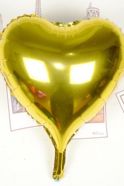 Kalp Uçan Balon Folyo Sarı 80 cm 32 inç