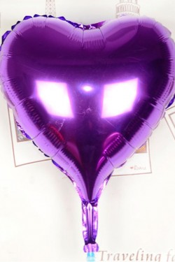 Kalp Uçan Balon Folyo Mor 80 cm 32 inç