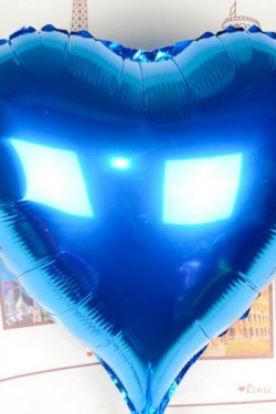 Kalp Uçan Balon Folyo Mavi 80 cm 32 inç