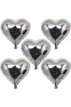 Ballon aluminium argenté en forme de coeur 45 cm 5 pcs