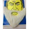 Gray False Beard Mustache Aged Beard White Color