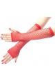 Long Mesh Knitted Gloves Red Color Long Mesh Knitted Gloves Red Color