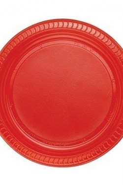 Kırmızı Plastik Tabak 22 cm 25li