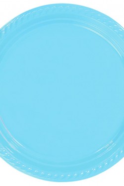 Açık Mavi Plastik Tabak 22 cm 25li