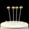 Bougie Coeur Métallisé avec Bâtons Bougie Anniversaire Or 4 Pcs