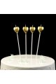 Bougie Coeur Métallisé avec Bâtons Bougie Anniversaire Or 4 Pcs Bougie Coeur Métallisé avec Bâtons Bougie Anniversaire Or 4 Pcs