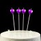 Bougie Coeur Métallisé avec Bâtons Bougie Anniversaire Violet 4 Pcs