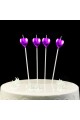 Bougie Coeur Métallisé avec Bâtons Bougie Anniversaire Violet 4 Pcs Bougie Coeur Métallisé avec Bâtons Bougie Anniversaire Violet 4 Pcs