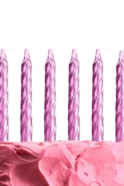 Rose Pembe Renk Doğum Günü Evlilik Yıldönümü Pasta Mumları 10 Adet
