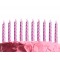 Bougies de gâteau d'anniversaire de mariage de couleur rose rose 10 pièces