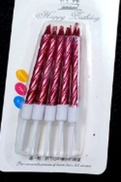 Fuşya Renk Pasta Mumu 10 Adet