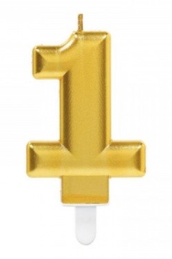 1 Rakam Mum Gold Renk