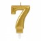 7 Number Candle Gold Color
