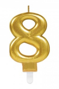 8 Rakam Mum Gold Renk