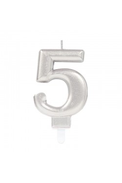 Bougie 5 Chiffres Couleur Argent