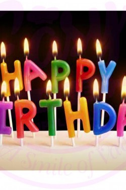 Rengarenk Happy Birthday Yazılabilen Doğum Günü Mumu
