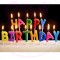 Rengarenk Happy Birthday Yazılabilen Doğum Günü Mumu