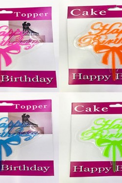 Happy Birthday Fiyonk Cake Topper 4 Adet