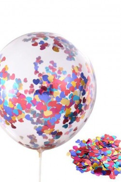 Kalp Pullu Şeffaf Yuvarlak Balon 24 İnç