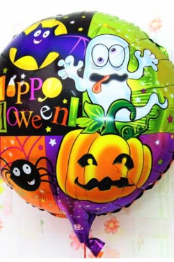 Halloween Örümcekli Kabaklı Folyo Balon 18 inç