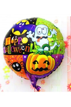 Balão de alumínio de aranha e abóbora de Halloween de 18 polegadas