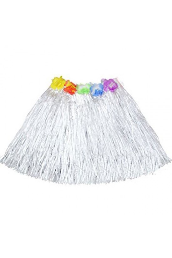 Hawaii Hula Eteği Beyaz Renk 40 cm