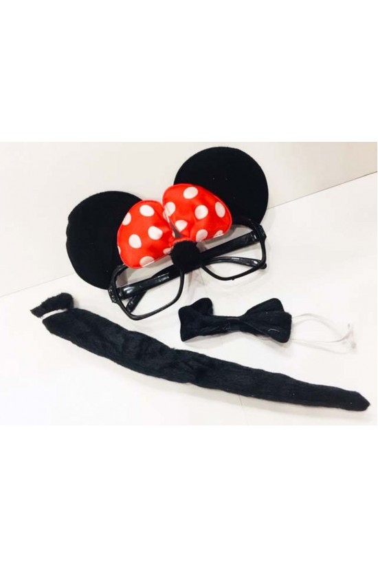 Minnie Mouse Gözlüğü Papyonu Kuyruğu Seti Minnie Mouse Gözlüğü Papyonu Kuyruğu Seti