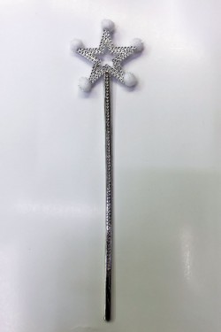 Baguette Magique Star Fairy Wand Avec Pompon Blanc