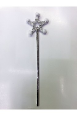 Baguette Magique Star Fairy Wand Avec Pompon Blanc