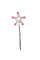 Baguette Fée Étoile Pompon Rose 1 pcs