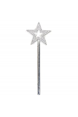 Baguette de Fée Modèle Étoile Baguette d'Ange Baguette de Princesse Couleur Argent Métallisé