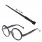 Harry Potter Wand 30 cm and Black Framed Harry Potter Glasses Set