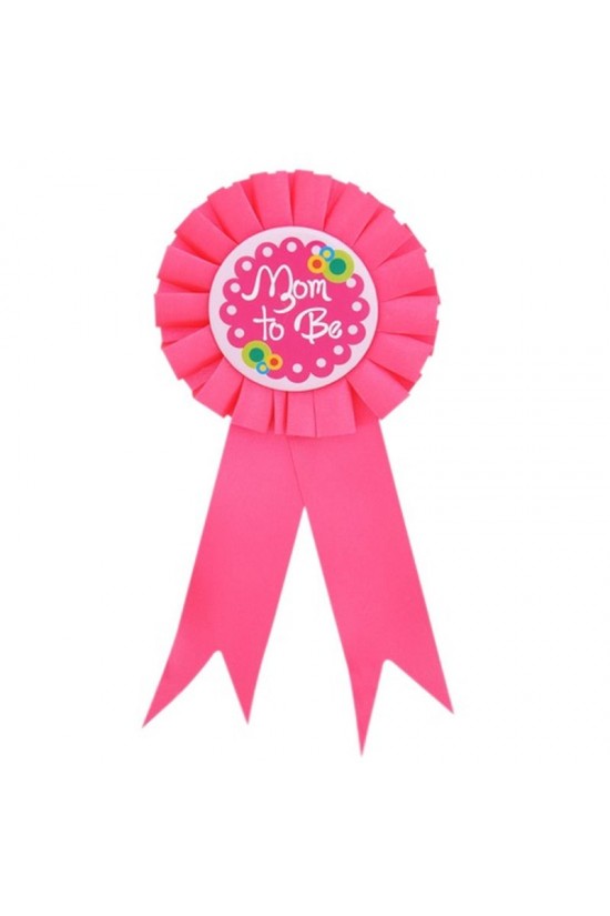 Anstecker „Mom To Be Written“ in rosa Farbe