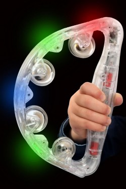 Led Işıklı Pilli Rengarenk Yanıp Sönen Lüks Eğlence Tefi Beyaz Renk