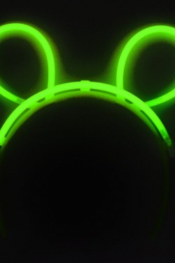 Karanlıkta Parlayan Fosforlu Glow Stick Taç Tavşan Kulağı Tacı Yeşil Renk