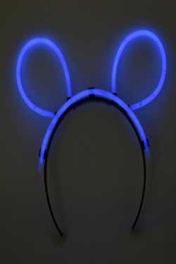 Karanlıkta Parlayan Fosforlu Glow Stick Taç Tavşan Kulağı Tacı Mavi Renk