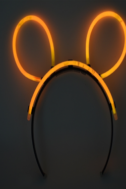 Karanlıkta Parlayan Fosforlu Glow Stick Taç Tavşan Kulağı Tacı Turuncu Renk