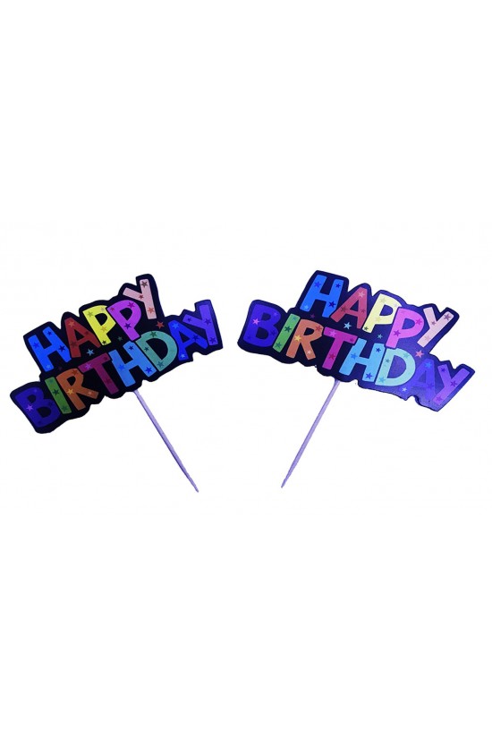 Rengarenk Harflerle Happy Birthday Yazılı Parti Kürdan Süsü 2 Adet Rengarenk Harflerle Happy Birthday Yazılı Parti Kürdan Süsü 2 Adet