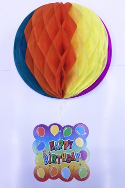 Kağıt Süs Happy Birthday Dekor 55 cm-0748