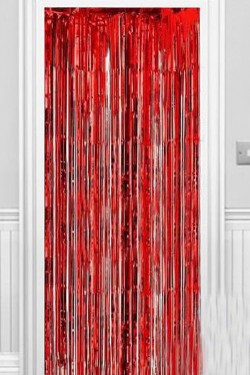 Işıltılı Duvar ve Kapı Perdesi Kırmızı 90x200 cm