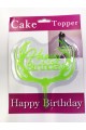 Happy Birthday Yazılı Yeşil Dallı Pasta Kek Çubuğu Happy Birthday Yazılı Yeşil Dallı Pasta Kek Çubuğu
