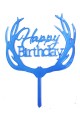 Happy Birthday Yazılı Pasta Süslemesi Kek Çubuğu Mavi Renk 13 cm Happy Birthday Yazılı Pasta Süslemesi Kek Çubuğu Mavi Renk 13 cm