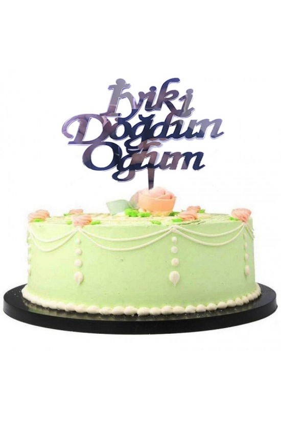 Alles Gute zum Geburtstag, mein Sohn, geschriebene Geburtstagsparty, Plexi-Kuchendekoration, silberfarben Alles Gute zum Geburtstag, mein Sohn, geschriebene Geburtstagsparty, Plexi-Kuchendekoration, silberfarben