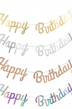 Happy Birthday Flama Süs Bayrak 1 Adet Fuşya Renk