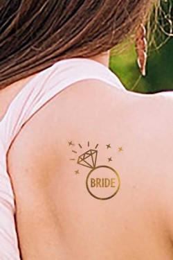 Tekli Bride Tattoo Model 3 - Altın Yaldız - 5,5 cm x 5,5 cm - Geçici Dövme