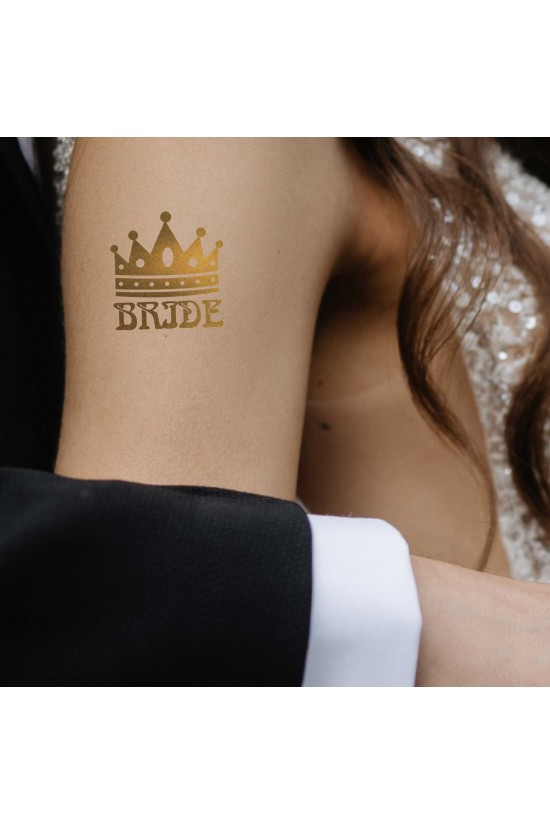 Tekli Bride Tattoo Model 7 - Altın Yaldız - 5,5 cm x 5,5 cm - Geçici Dövme Tekli Bride Tattoo Model 7 - Altın Yaldız - 5,5 cm x 5,5 cm - Geçici Dövme