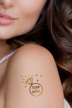 Tekli Bride Tattoo Model 8 - Altın Yaldız - 5,5 cm x 5,5 cm - Geçici Dövme