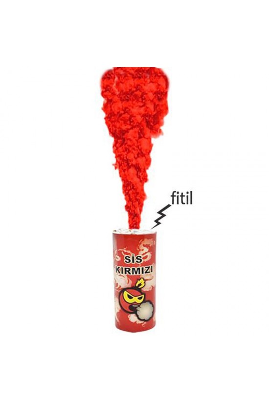 Kırmızı Renk Sis Bombası Kırmızı Duman 1 Adet