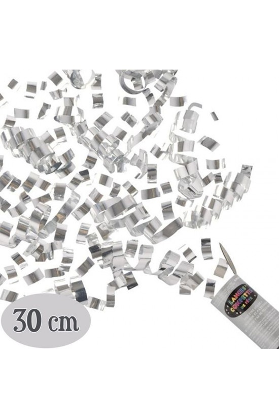 Silberfarbenes Konfetti 30 cm Silberfarbenes Konfetti 30 cm